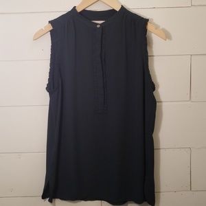 Hunter green sleeveless LOFT shell